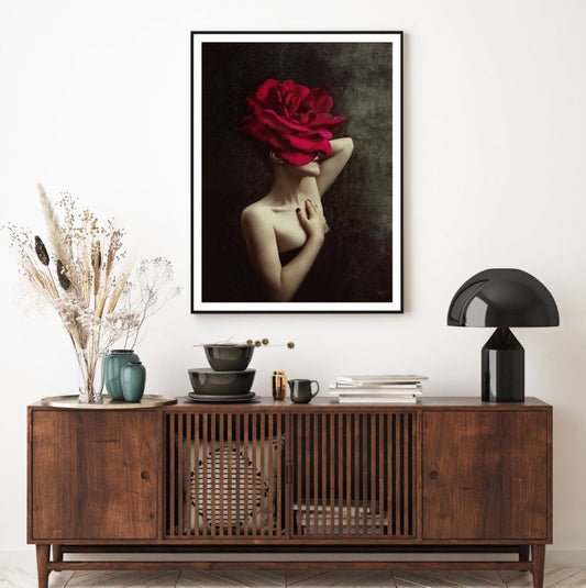 Flower & Woman Portrait Closeup Home Decor Premium Quality Poster Print Choose Your Sizes