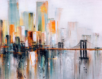 Bridge & City Abstract Watercolor Painting Design Print 100% Australian Made