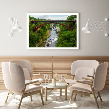 Bridge Over Waterstream Scenery Photograph Home Decor Premium Quality Poster Print Choose Your Sizes