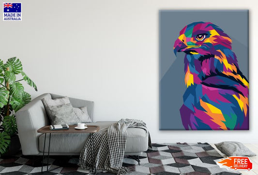 Colorful Abstract Eagle Portrait Design Print 100% Australian Made