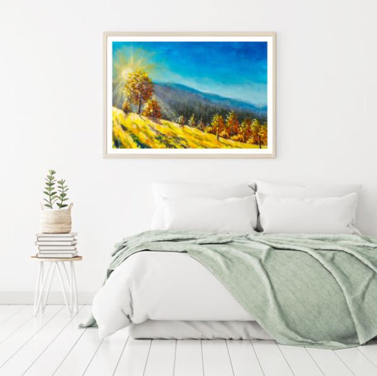 Colorful Forest Hill Steep Oil Painting Home Decor Premium Quality Poster Print Choose Your Sizes