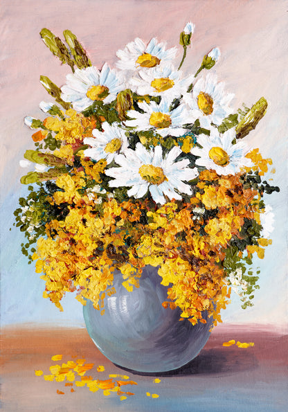 Colorful Flower Vase Oil Painting Home Decor Premium Quality Poster Print Choose Your Sizes