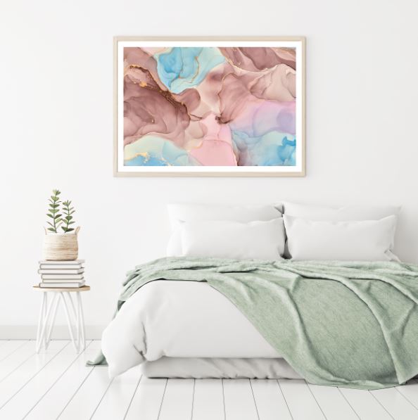 Pink Brown & Blue Abstract Design Home Decor Premium Quality Poster Print Choose Your Sizes