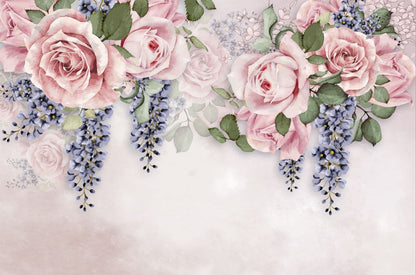 Watercolor Pink Floral Pattern Design Print 100% Australian Made