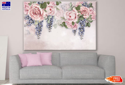 Watercolor Pink Floral Pattern Design Print 100% Australian Made