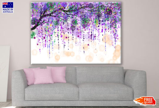 Purple Floral Tree Watercolor Painting Print 100% Australian Made