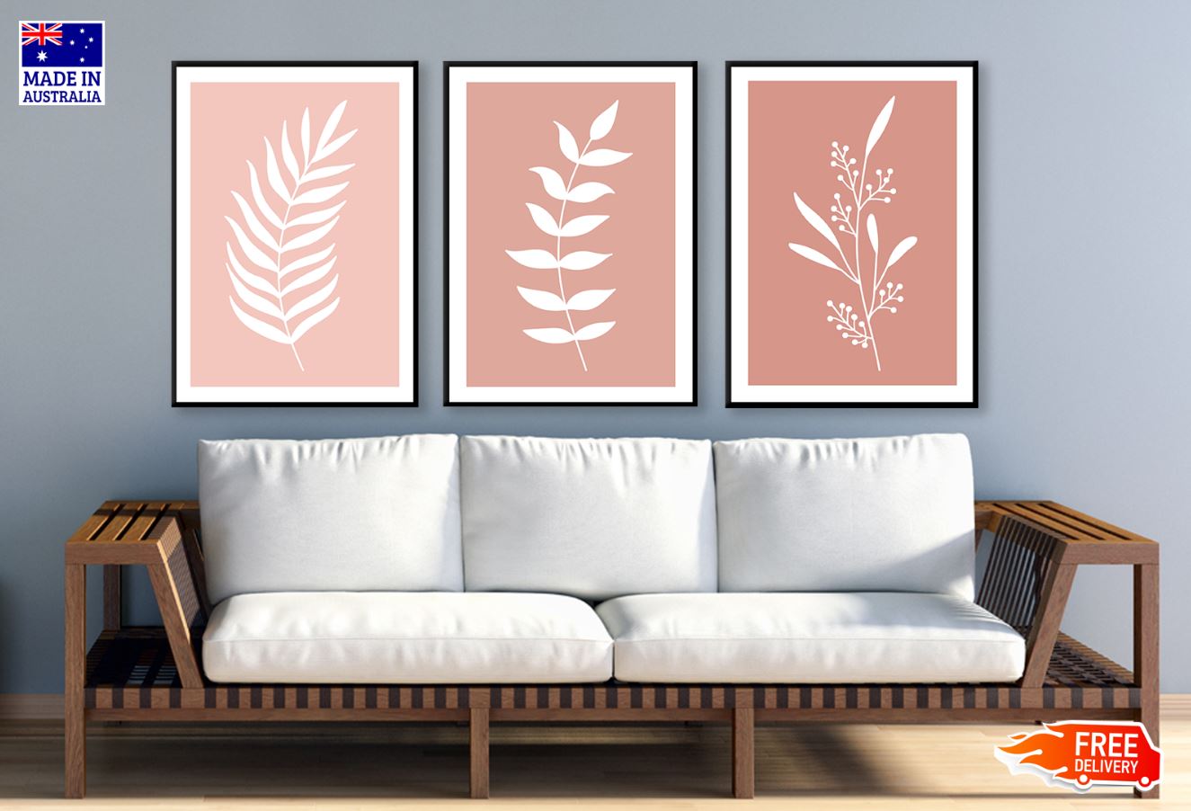 3 Set of Floral Line Vector Art High Quality Print 100% Australian Made Wall Canvas Ready to Hang