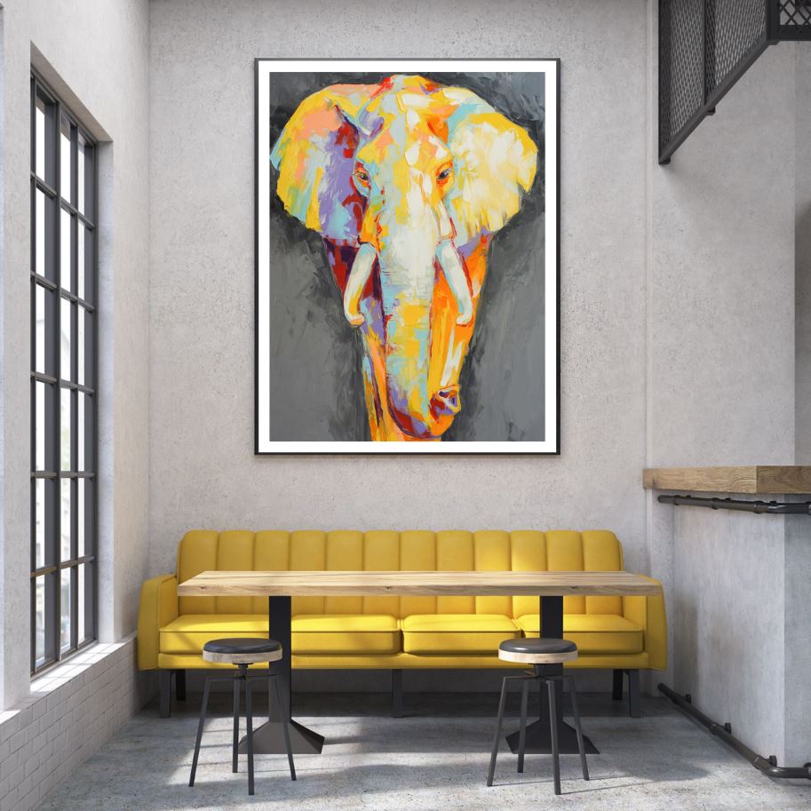 Elephant Abstract Painting Home Decor Premium Quality Poster Print Choose Your Sizes