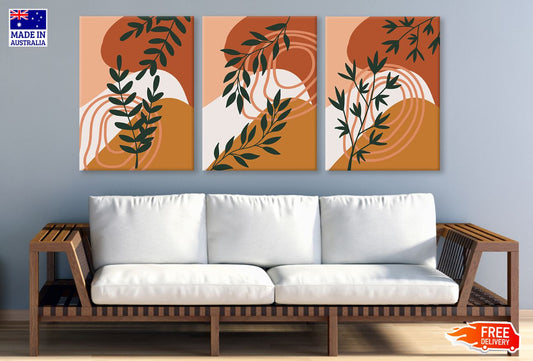 3 Set of Floral Line Vector Art High Quality Print 100% Australian Made Wall Canvas Ready to Hang