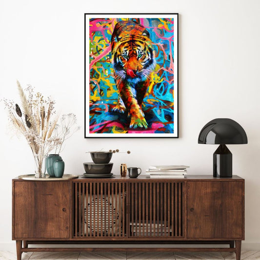 Colorful Tiger Oil Painting Home Decor Premium Quality Poster Print Choose Your Sizes