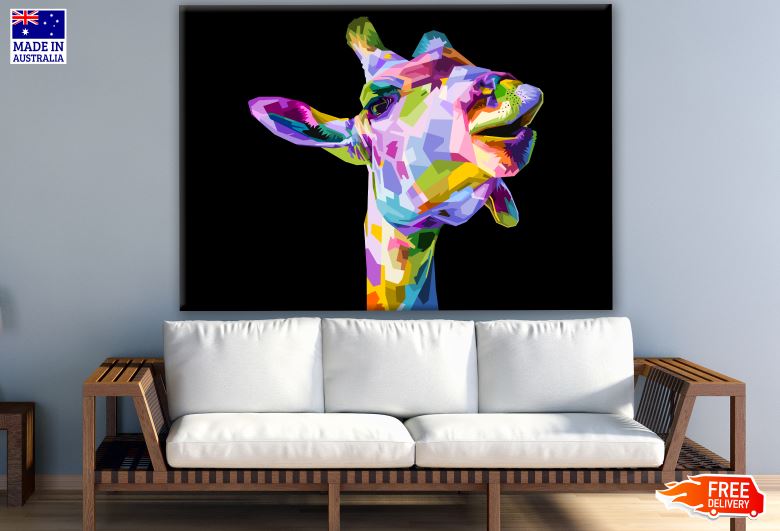 Giraffe Face Abstract Design Print 100% Australian Made