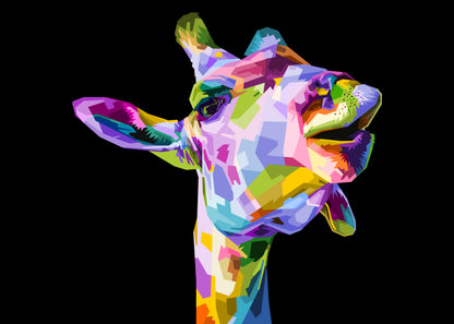 Giraffe Face Abstract Design Print 100% Australian Made