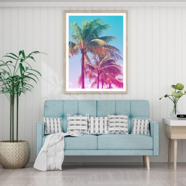 Palm Trees at Sunset Photograph Home Decor Premium Quality Poster Print Choose Your Sizes