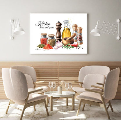 Kitchen Herbs & Spices Painting Home Decor Premium Quality Poster Print Choose Your Sizes