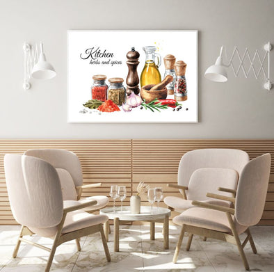 Kitchen Herbs & Spices Painting Home Decor Premium Quality Poster Print Choose Your Sizes