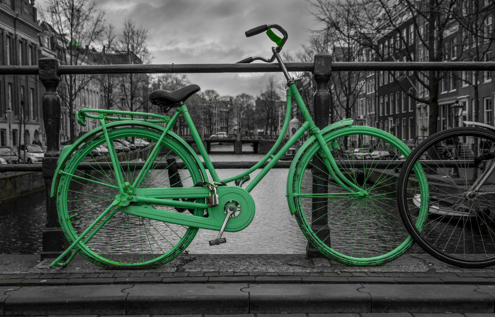 Green Footcycle Ona Bridge B&W Photograph Print 100% Australian Made