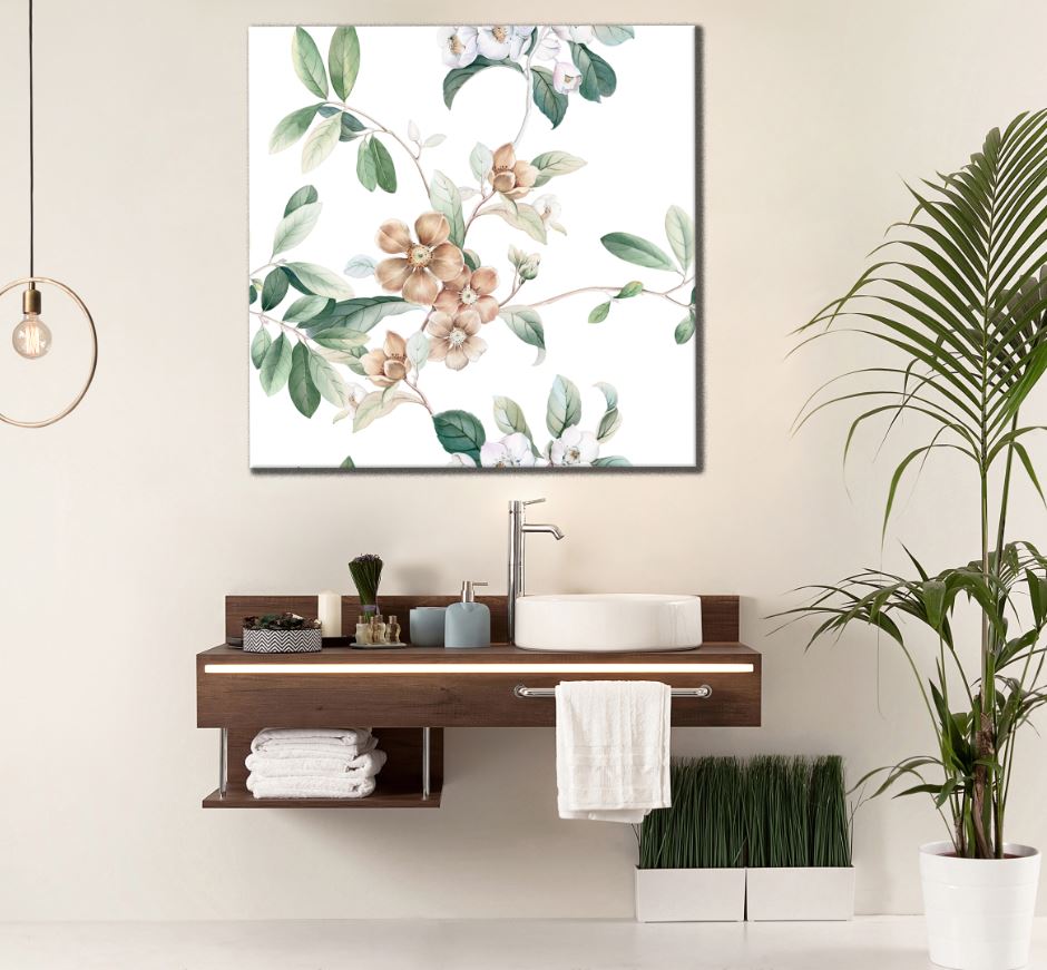 Square Canvas Colorful Flowers Watercolor High Quality Print 100% Australian Made