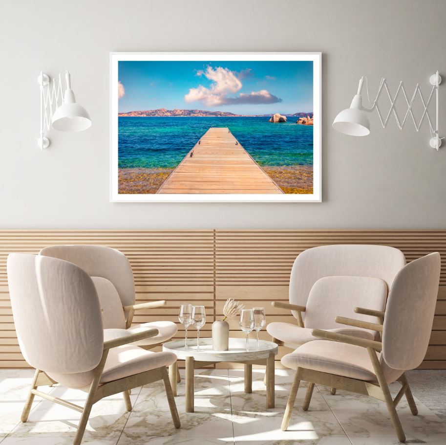 Wooden Pier Over Sea Photograph Home Decor Premium Quality Poster Print Choose Your Sizes