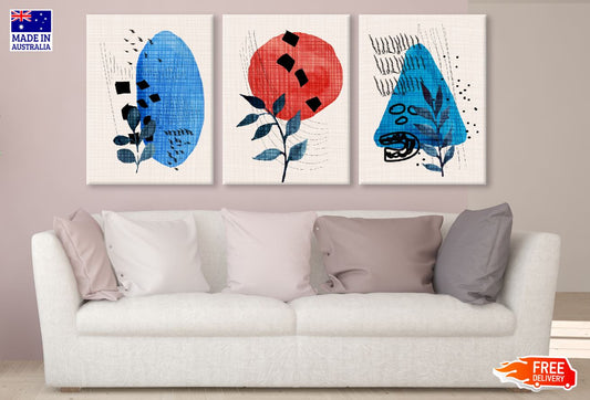 3 Set of Abstract Vector Design High Quality Print 100% Australian Made Wall Canvas Ready to Hang