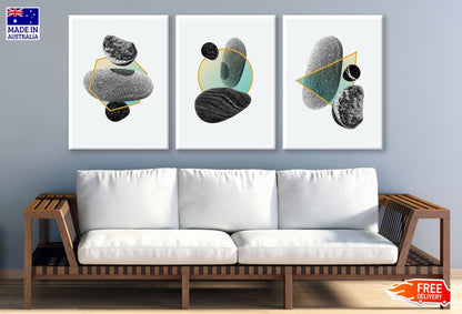 Set of Stones Shape Abstract Pattern Design High Quality Print 100% Australian Made Wall Canvas Ready to Hang