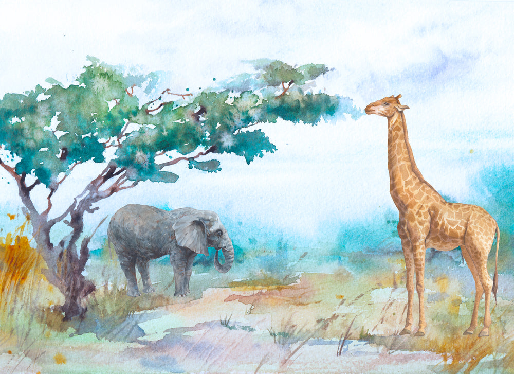 Animals Watercolor Painting Print 100% Australian Made