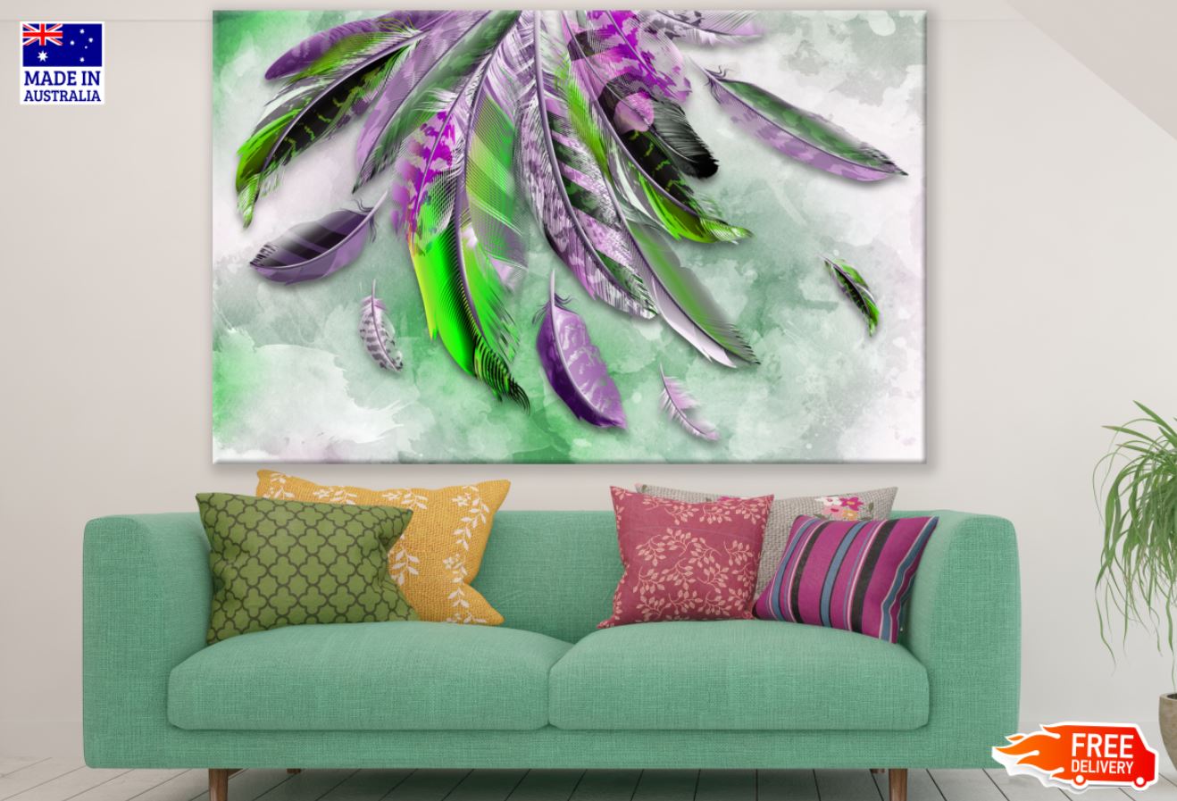 Colorful Feathers Watercolor Art Print 100% Australian Made