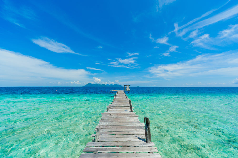 Wooden Pier Over Sea Photograph Print 100% Australian Made