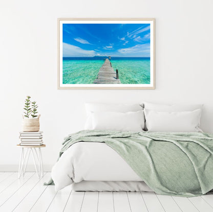 Wooden Pier Over Sea Photograph Home Decor Premium Quality Poster Print Choose Your Sizes