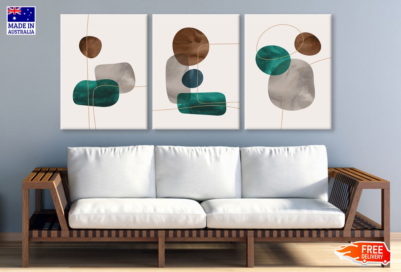 3 Set of Abstract Vector Design High Quality Print 100% Australian Made Wall Canvas Ready to Hang