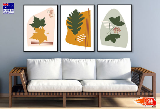 3 Set of Abstract Vector Design High Quality Print 100% Australian Made Wall Canvas Ready to Hang