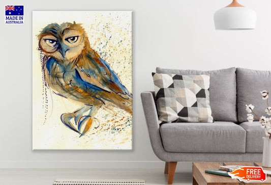 Owl Watercolor Painting Print 100% Australian Made