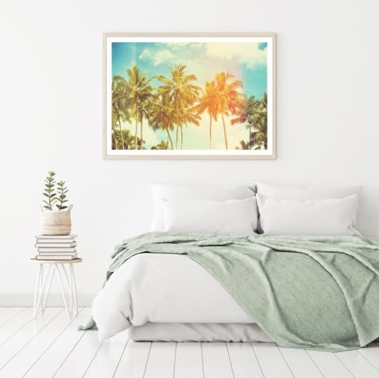 Palm Trees at Sunset Photograph Home Decor Premium Quality Poster Print Choose Your Sizes