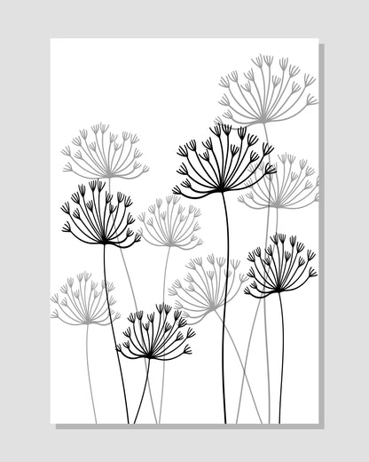 B&W Floral Line Art Home Decor Premium Quality Poster Print Choose Your Sizes