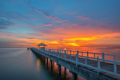 Beach Wooden Pier Sunset Photograph Print 100% Australian Made