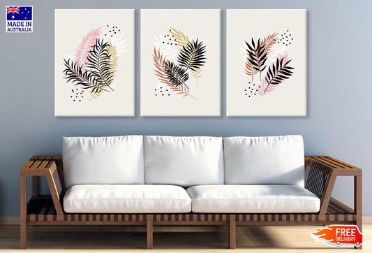 3 Set of Floral Line Vector Art High Quality Print 100% Australian Made Wall Canvas Ready to Hang