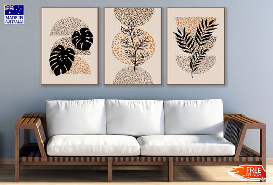 3 Set of Floral Line Vector Art High Quality Print 100% Australian Made Wall Canvas Ready to Hang