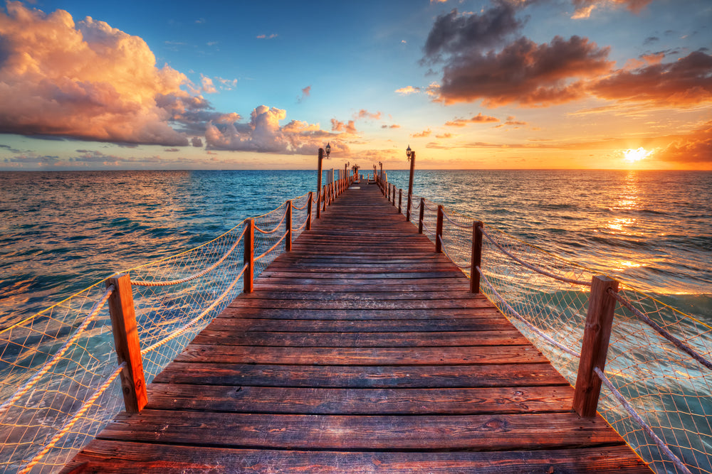 Beautiful Beach Pier Sunset Photograph Print 100% Australian Made