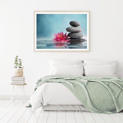 Flower & Zen Stones Photograph Home Decor Premium Quality Poster Print Choose Your Sizes