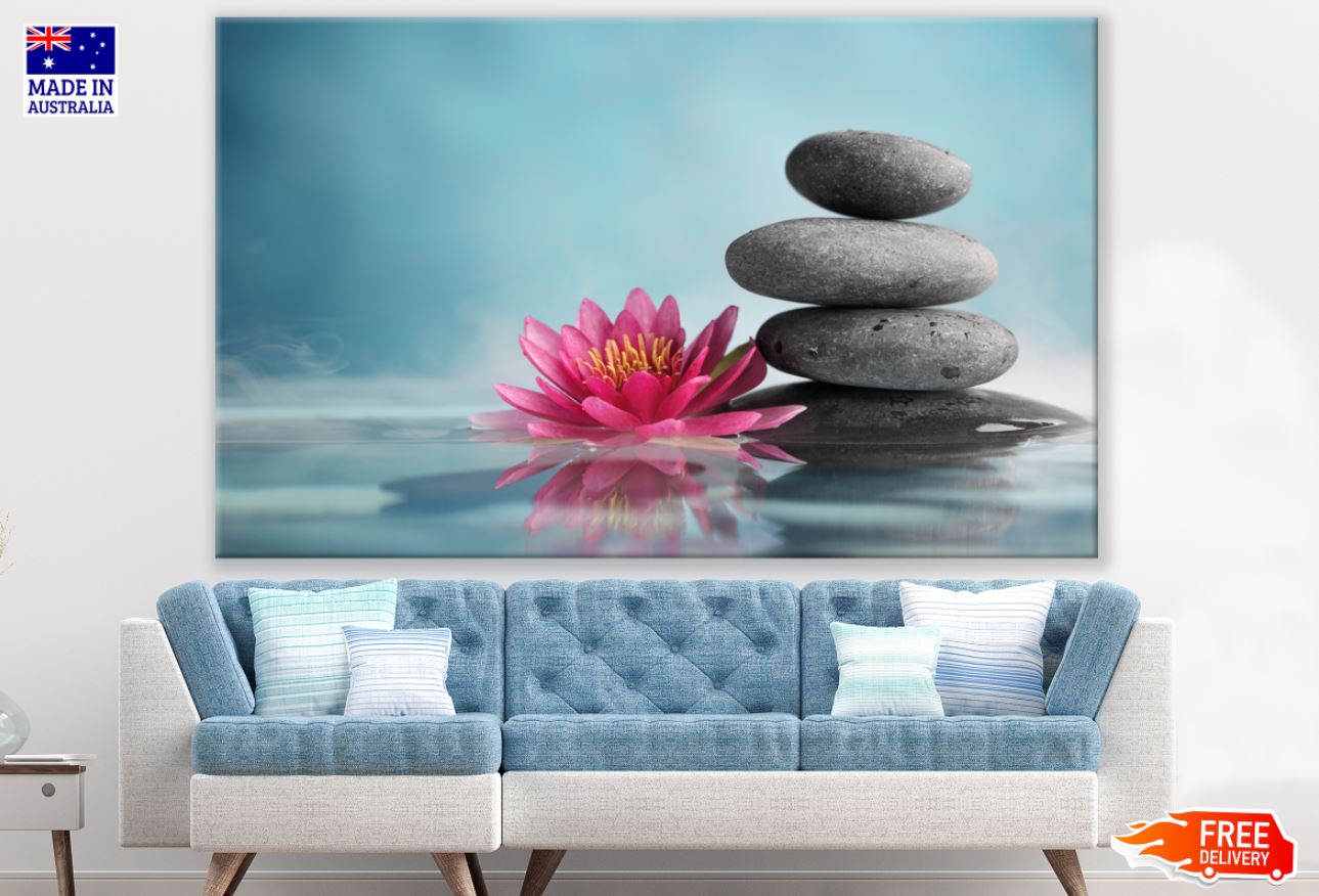 Flower & Zen Stones Photograph Print 100% Australian Made