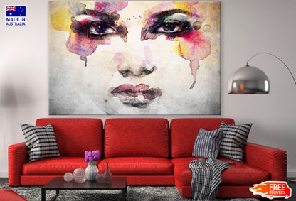 Colorful Woman Face Portrait Abstract Design Print 100% Australian Made