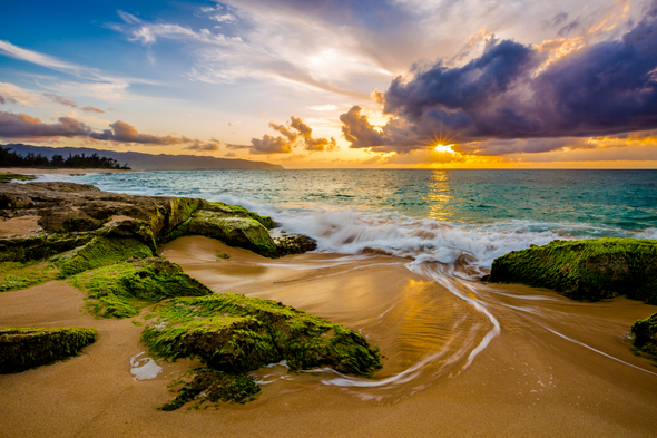 Beautiful Sunset on Beach Photograph Print 100% Australian Made