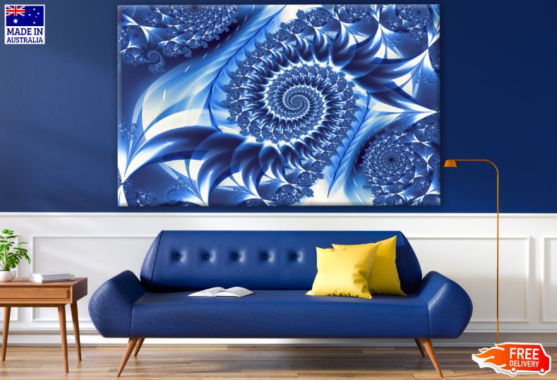 Blue & White Abstract Design Print 100% Australian Made