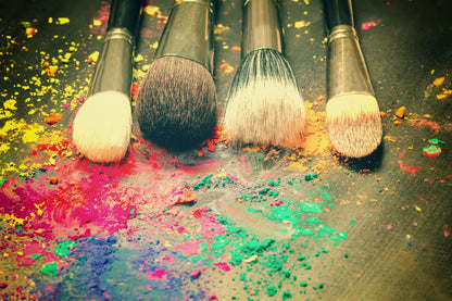 Makeup Brushes Closeup Photograph Home Decor Premium Quality Poster Print Choose Your Sizes