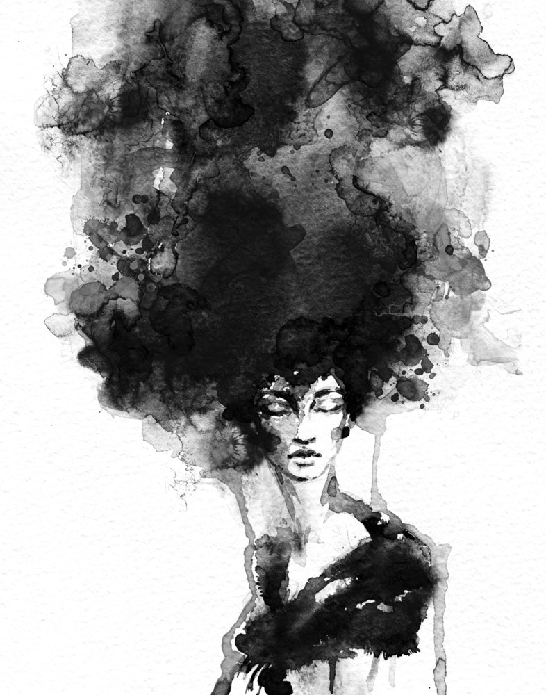 Girl with Smoke Hair Effect Painting Print 100% Australian Made