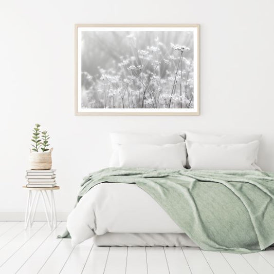 B&W Grass Flowers Photograph Home Decor Premium Quality Poster Print Choose Your Sizes