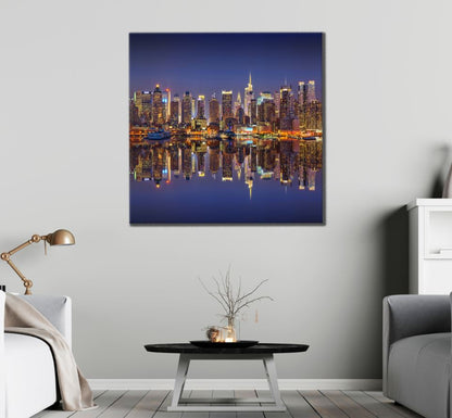 Square Canvas Sea & City Photograph High Quality Print 100% Australian Made