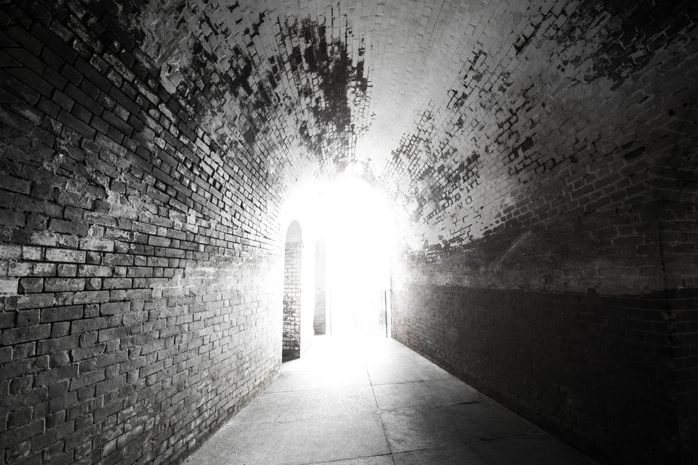 Twilight Street Tunnel B&W Print 100% Australian Made