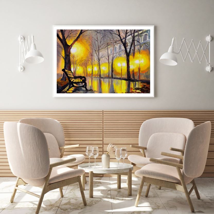 City Night Street Oil Painting Home Decor Premium Quality Poster Print Choose Your Sizes