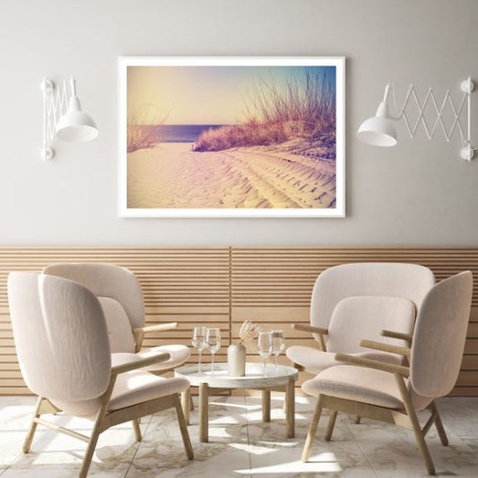 Sand Foot Path to Sea Photograph Home Decor Premium Quality Poster Print Choose Your Sizes