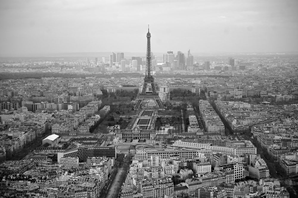 Eiffel Tower Paris B&W Photograph Print 100% Australian Made